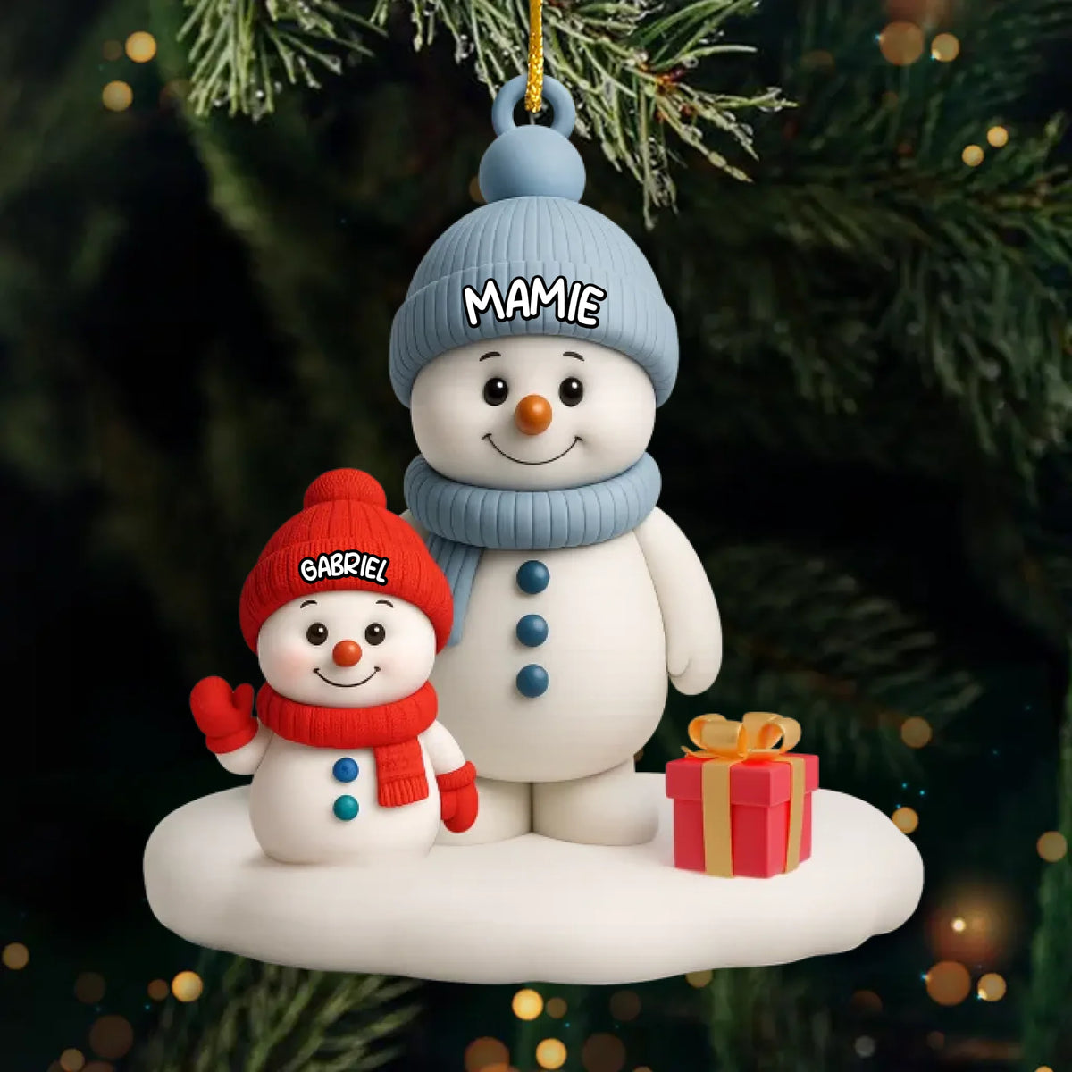 Ornement Acrylique Bonhomme De Neige Personnalisé - Cadeaux De Noël Et D'Anniversaire Pour Grand-Père, Grand-Mère - Ensemble Nos Cœurs Trouvent Leur Maison