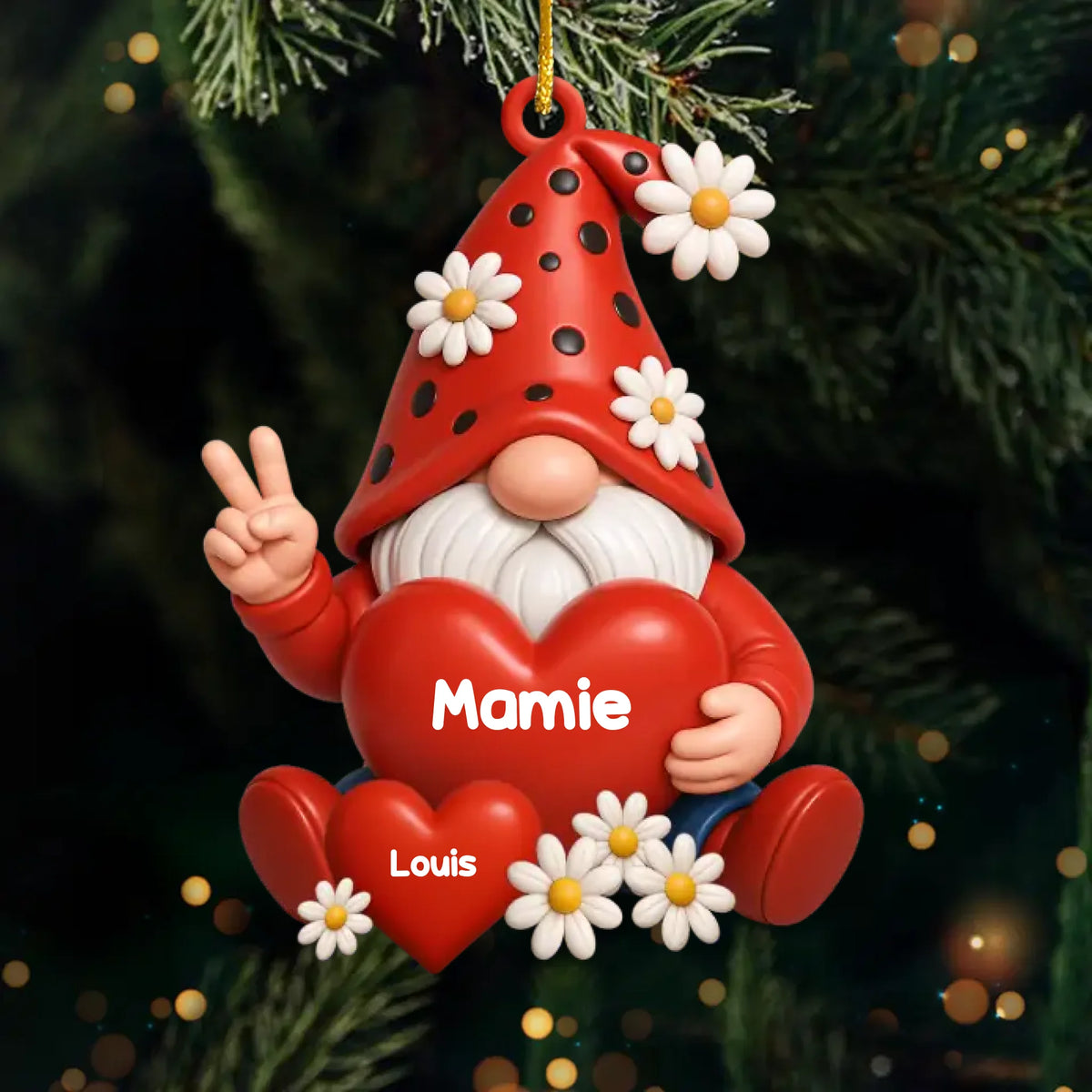 Ornement En Acrylique Personnalisé - Cadeaux D’Anniversaire, De Noël Et De Mariage Pour Mari Et Femme - Mon Nain Pour Toujours Heureux