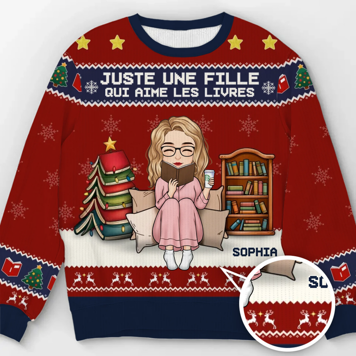 Sweatshirt De Noël Laid Unisexe Personnalisé - Cadeaux De Noël Pour Amoureux Des Livres, Rats De Bibliothèque, Lecteurs - Tout Ce Que Je Veux, Ce Sont Des Livres