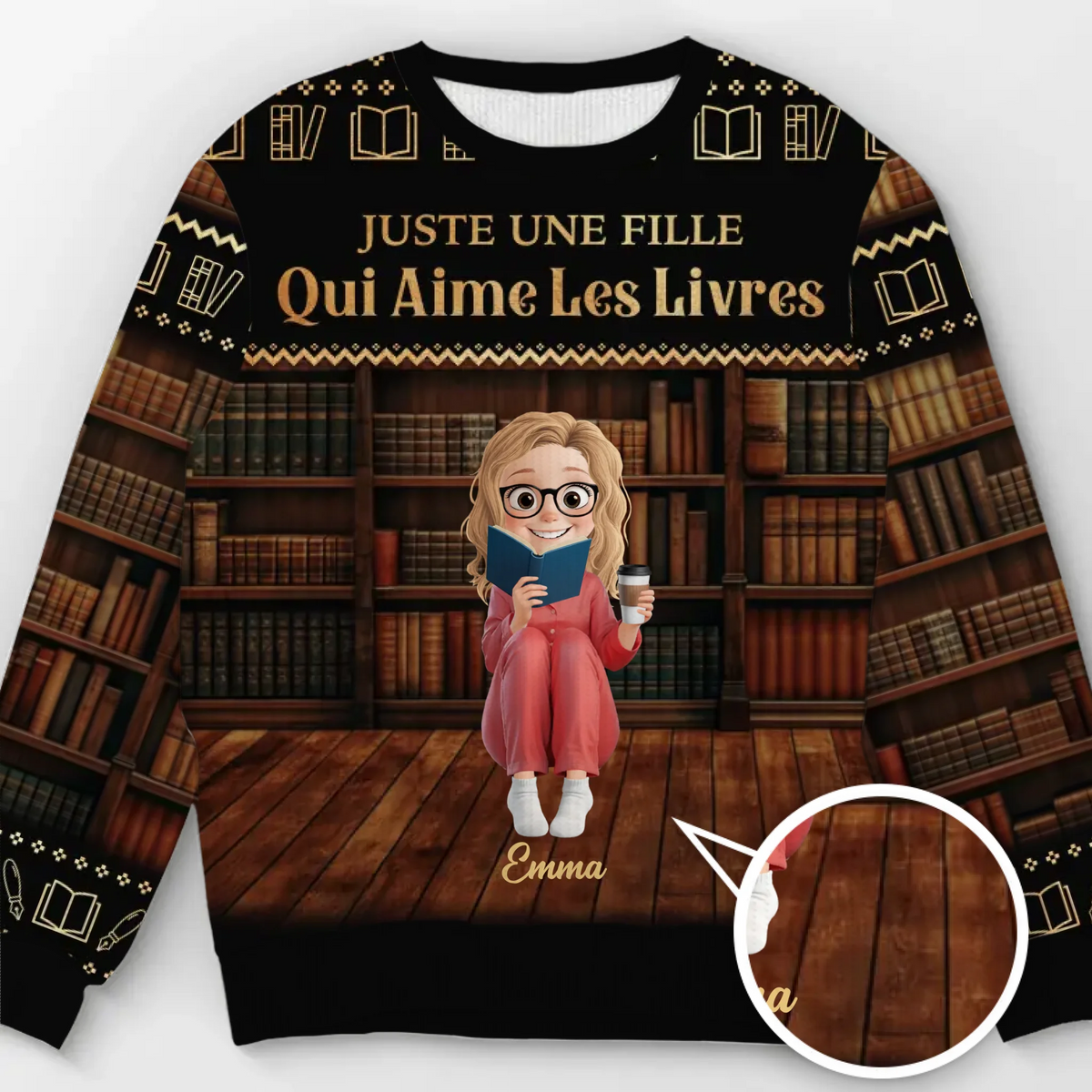Sweatshirt De Noël Laid Unisexe Personnalisé - Cadeaux De Noël Pour Amoureux Des Livres, Rats De Bibliothèque, Lecteurs - Passez Un Petit Noël Littéraire