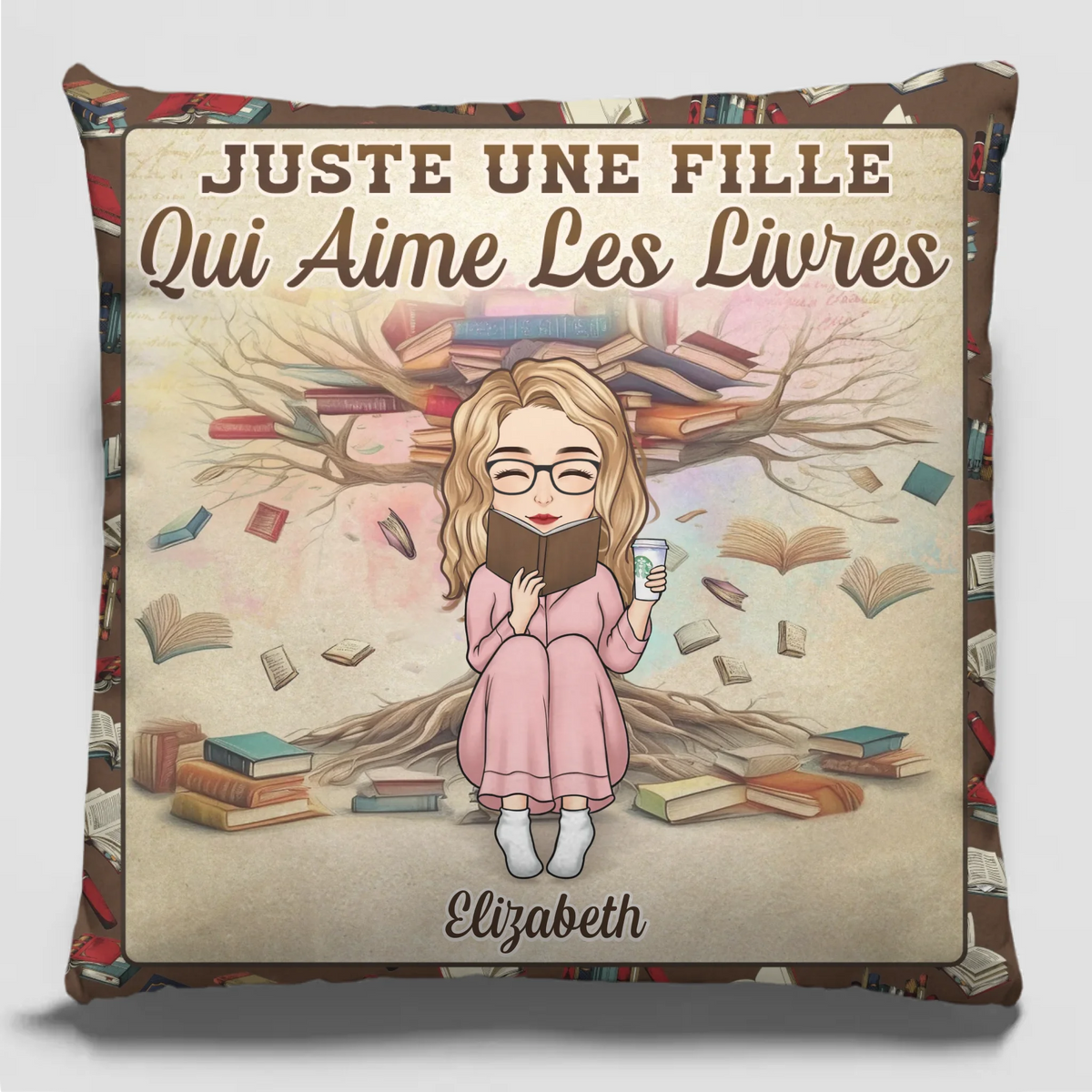 Coussin À Poche Personnalisé - Cadeaux Pour Amoureux Des Livres, Rats De Bibliothèque, Lecteurs - Lire, C'Est Rêver Les Yeux Ouverts