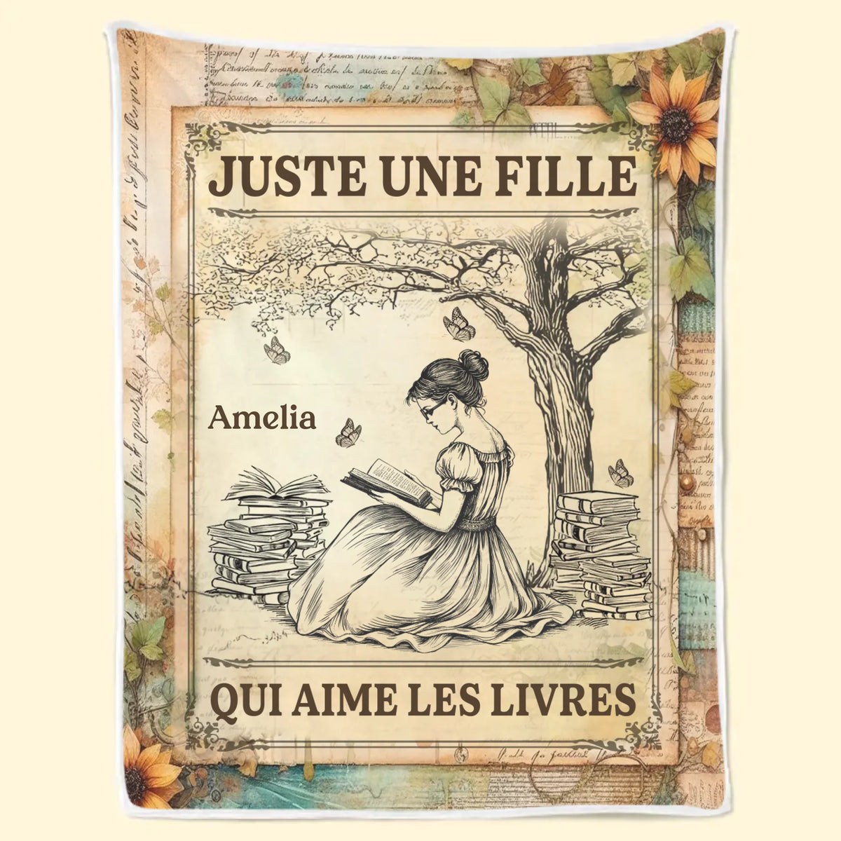Couverture Personnalisée - Cadeaux Pour Amoureux Des Livres, Rats De Bibliothèque, Lecteurs - Perdue Dans Les Histoires