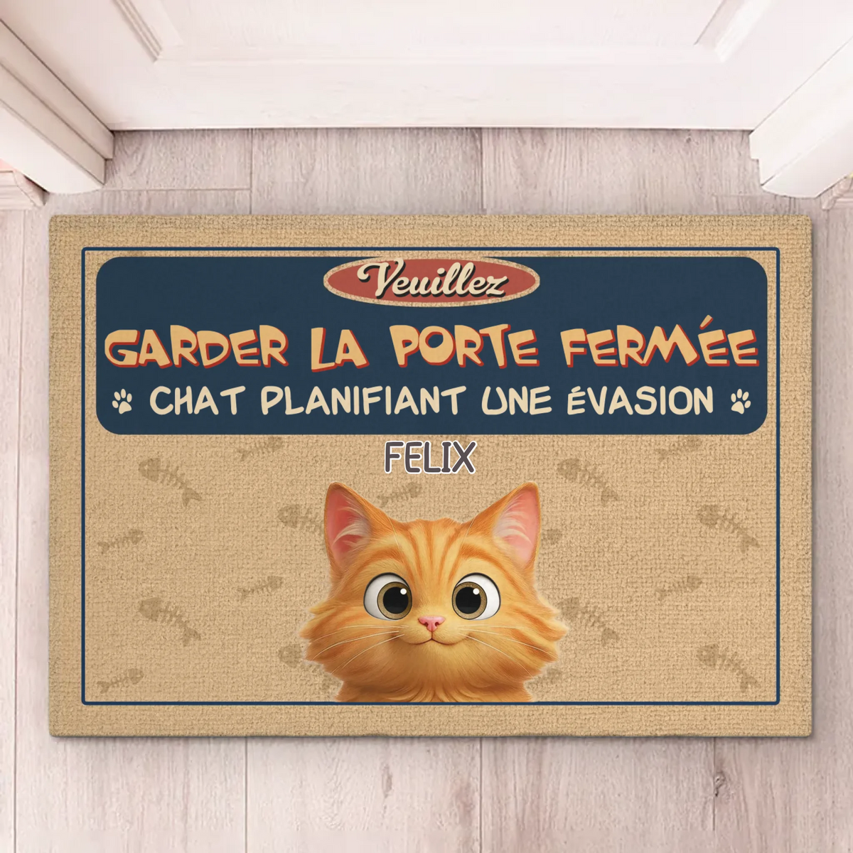 Tapis Décoratif Personnalisé Pour La Maison – Cadeaux D’Anniversaire Personnalisés Pour Les Amoureux Des Chats, Mamans Et Papas De Chats – Les Chats Planifient Leur Évasion