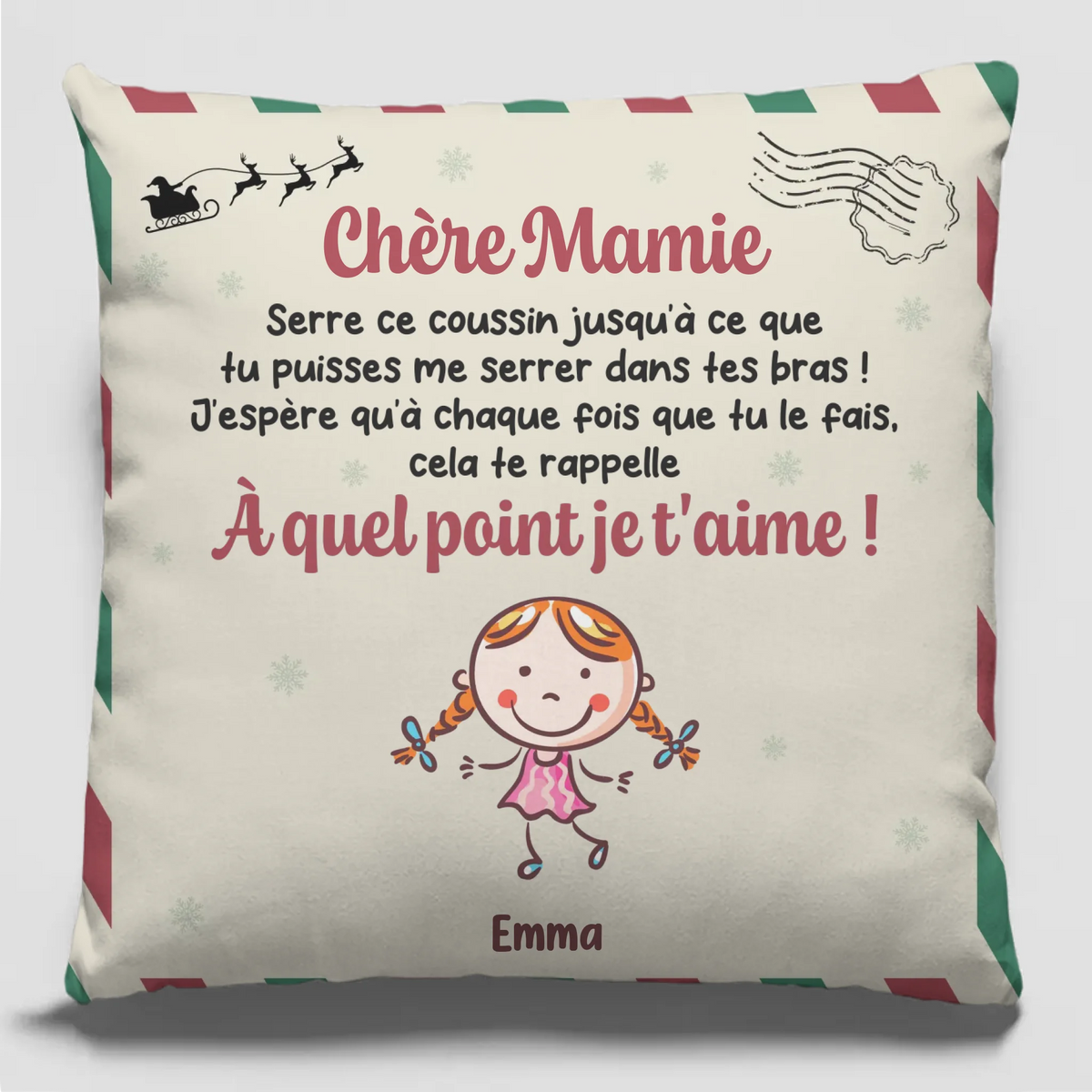 Coussin De Poche Personnalisé – Cadeaux De Noël Et D'Anniversaire Personnalisés Pour Maman Et Mamie – Joie En Famille