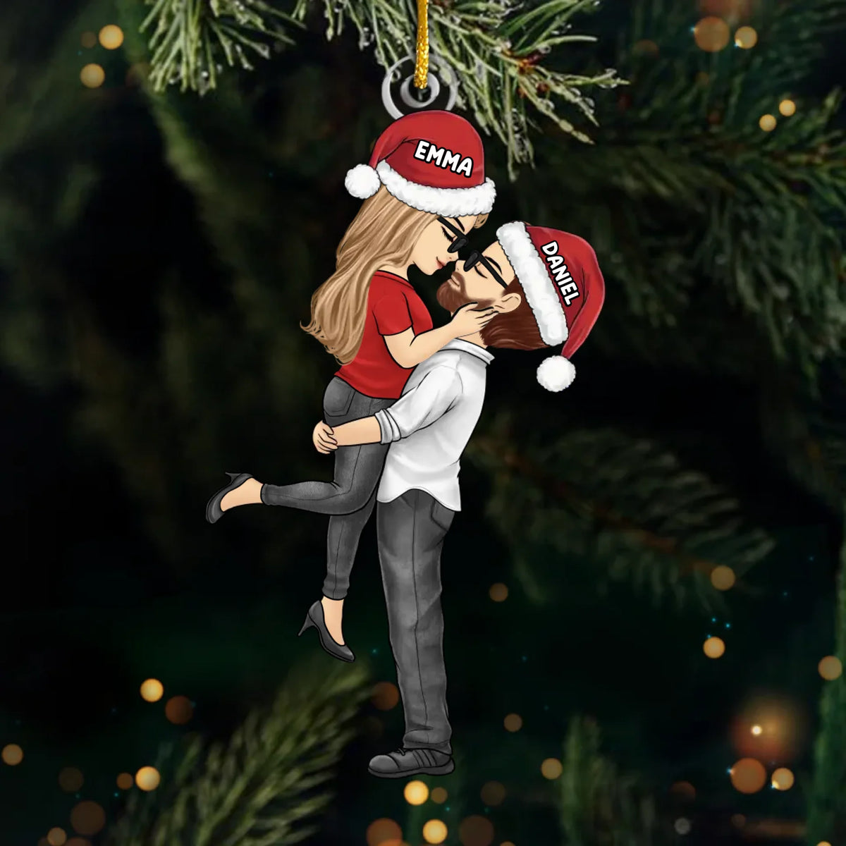 Ornement Acrylique Personnalisé - Cadeaux PersonnalisésD'Anniversaire, De Noël Et De Mariage Pour Mari Et Femme - Deux Âmes, Un Coeur, Un Amour Sans Fin