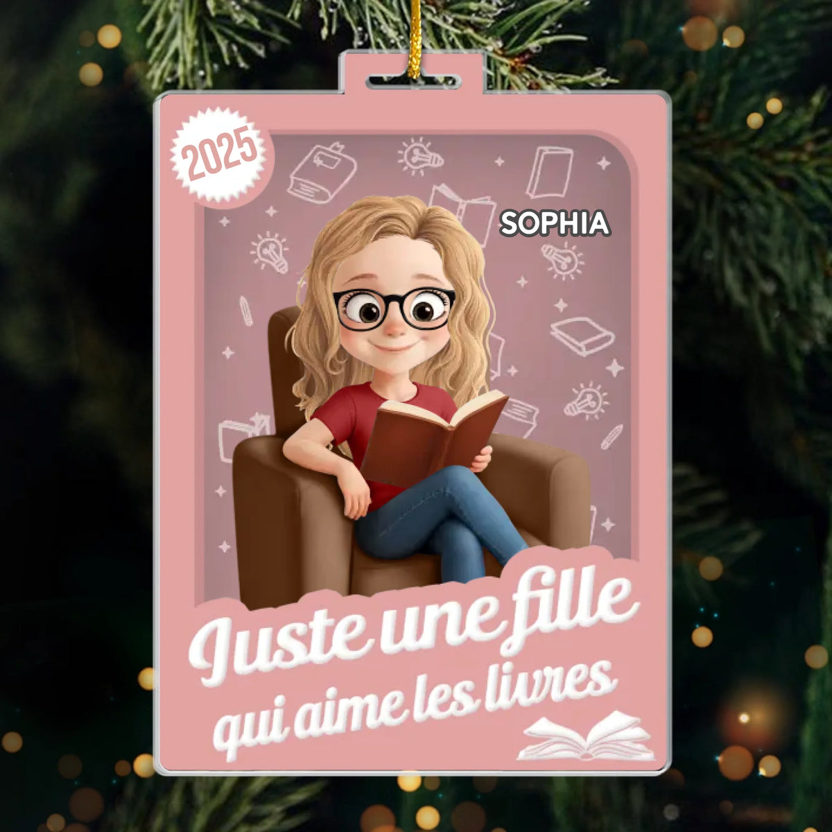 Ornement Acrylique En Forme De Boîte À Jouets Personnalisé – Cadeau Littéraire Personnalisé Pour Amoureux Des Livres, Bookworms Et Lecteurs – Vivre À Travers Mille Histoires