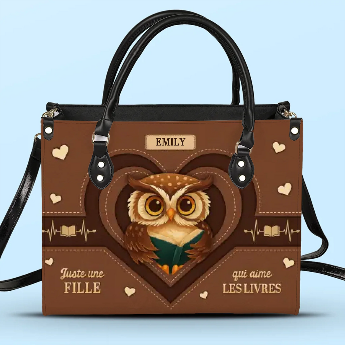 Sac À Main En Cuir Personnalisé – Cadeaux De Noël Personnalisés Pour Amoureux Des Livres, Rats De Bibliothèque Et Lecteurs – Juste Une Fille Qui Aime Les Livres