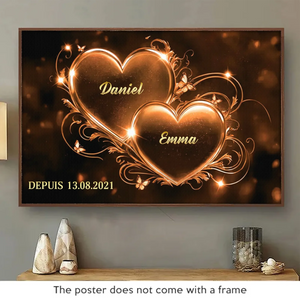 Affiche Horizontale Personnalisée – Cadeaux D'Anniversaire De Mariage Pour Mari Et Femme, Pour Lui Et Pour Elle – Ton Amour Illumine Chaque Coin De Ma Vie