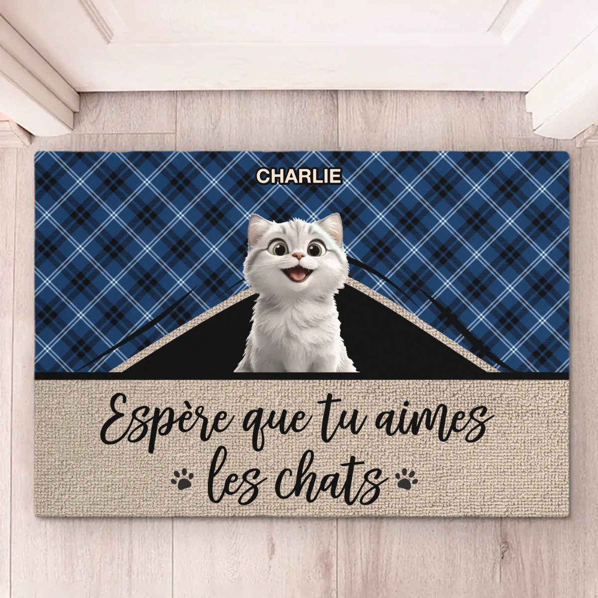 Tapis Décoratif Personnalisé Pour La Maison – Cadeaux De Noël Et D'Anniversaire Personnalisés Pour Famille, Amoureux Des Chiens Et Des Chats – J'Espero Que Vous Aimez Les Animaux