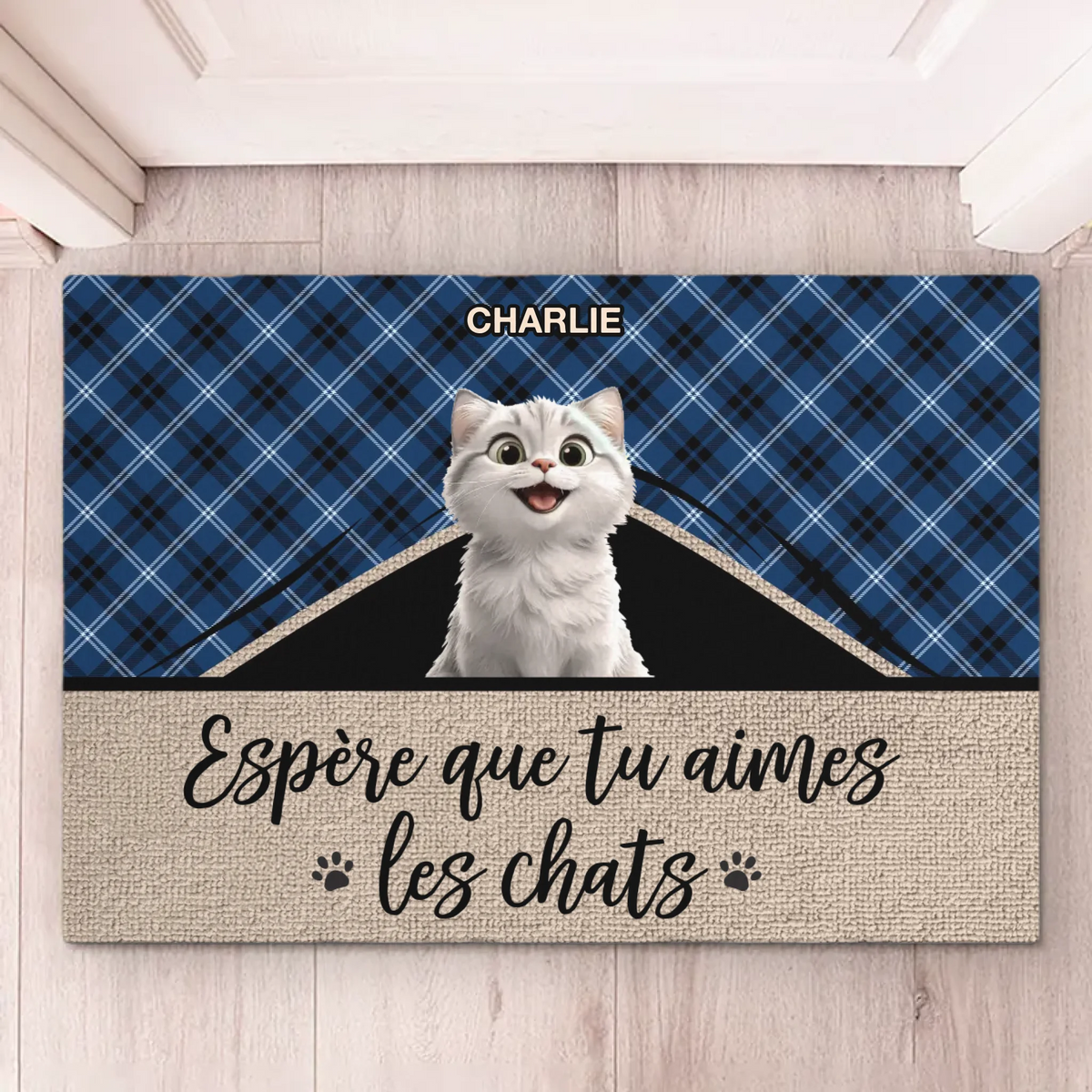Tapis Décoratif Personnalisé Pour La Maison – Cadeaux De Noël Et D'Anniversaire Personnalisés Pour Famille, Amoureux Des Chiens Et Des Chats – J'Espero Que Vous Aimez Les Animaux