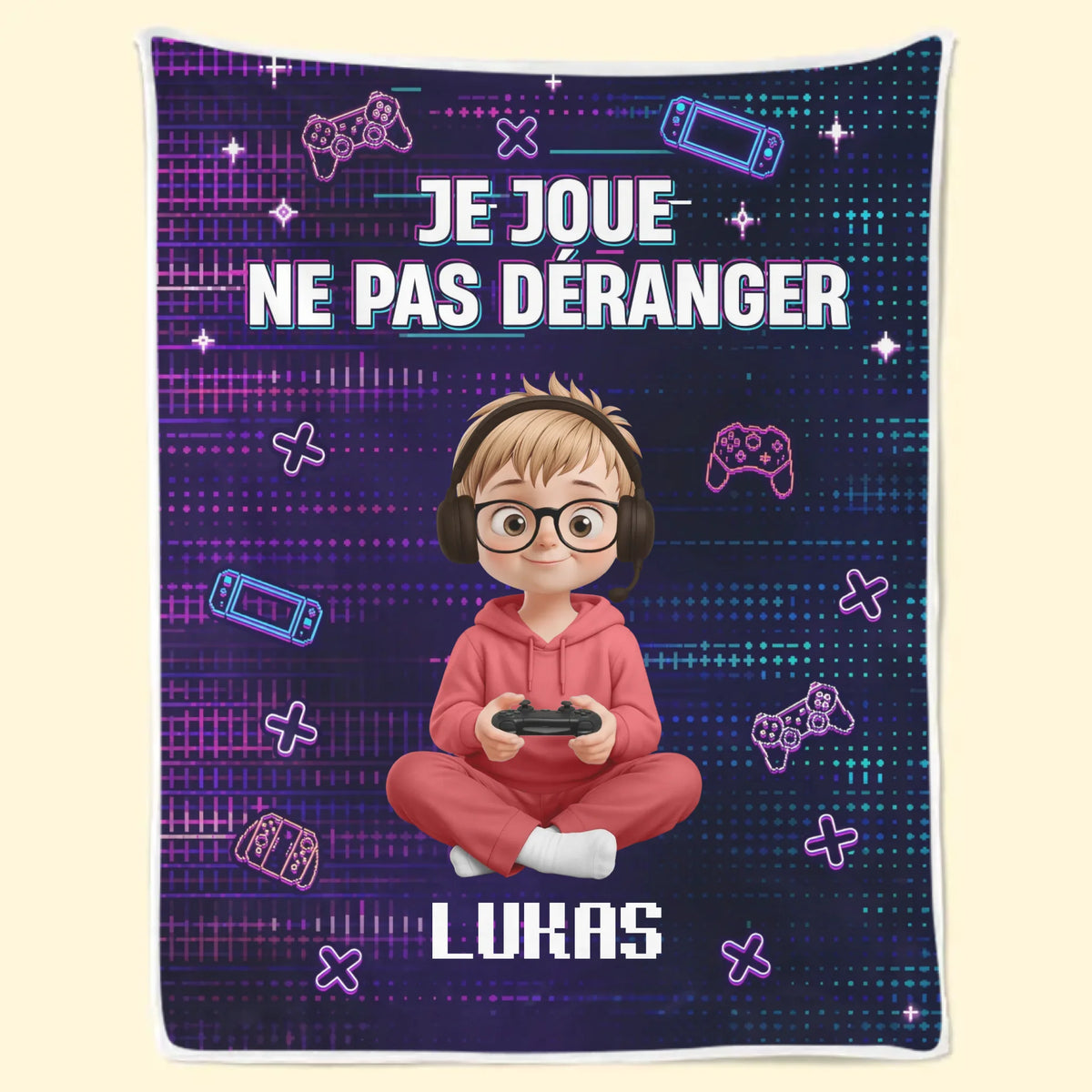 Couverture Gamer Personnalisée – Cadeaux D’Anniversaire Personnalisés Pour Gamers, Amoureux Du Jeu, Fans De Gaming Et La Famille – Entre Dans Le Royaume De La Joie