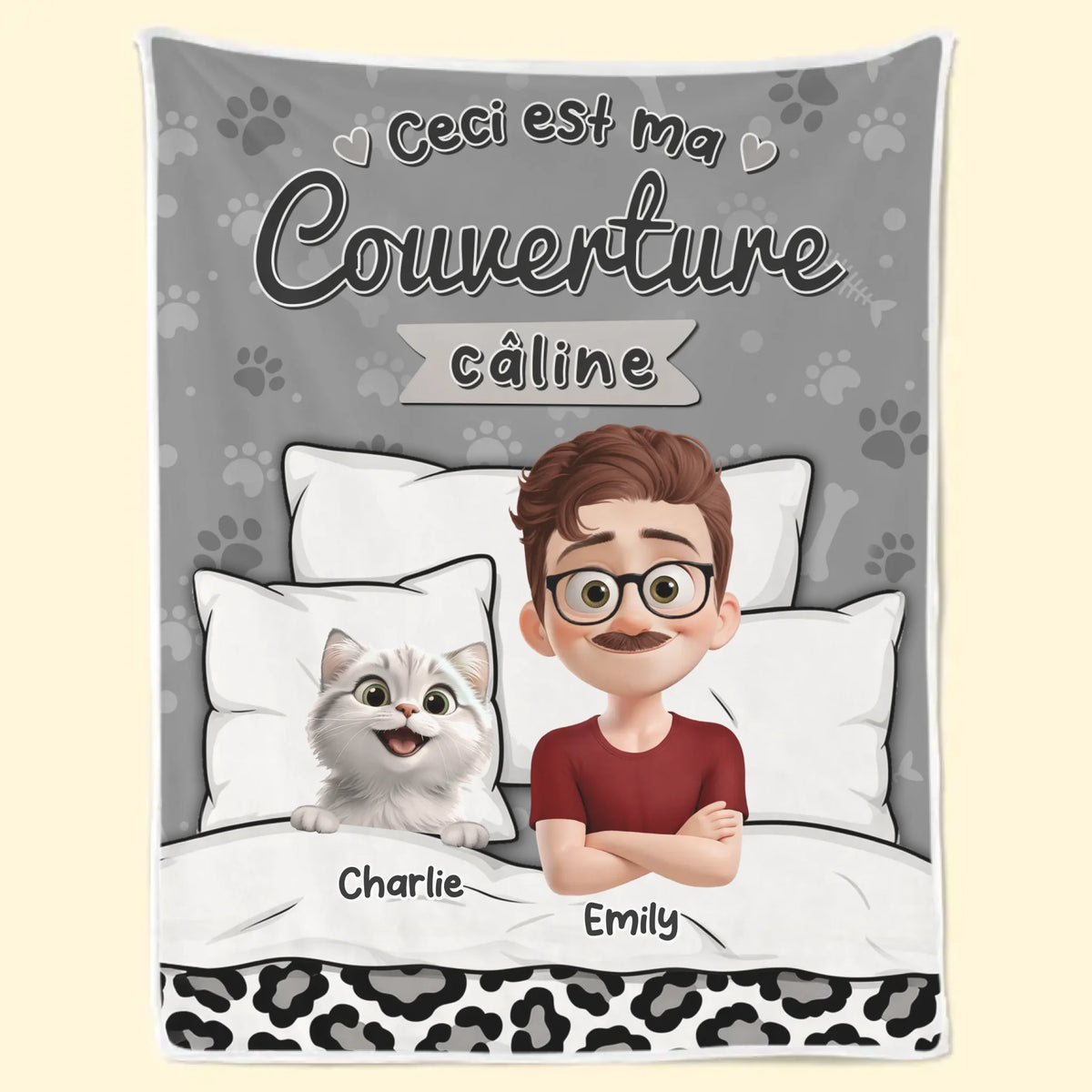 Couverture Personnalisée – Cadeaux De Noël Et D'Anniversaire Personnalisés Pour Famille, Amoureux Des Chiens Et Des Chats – Là Où Les Poils Et L'Amour Se Mélangent