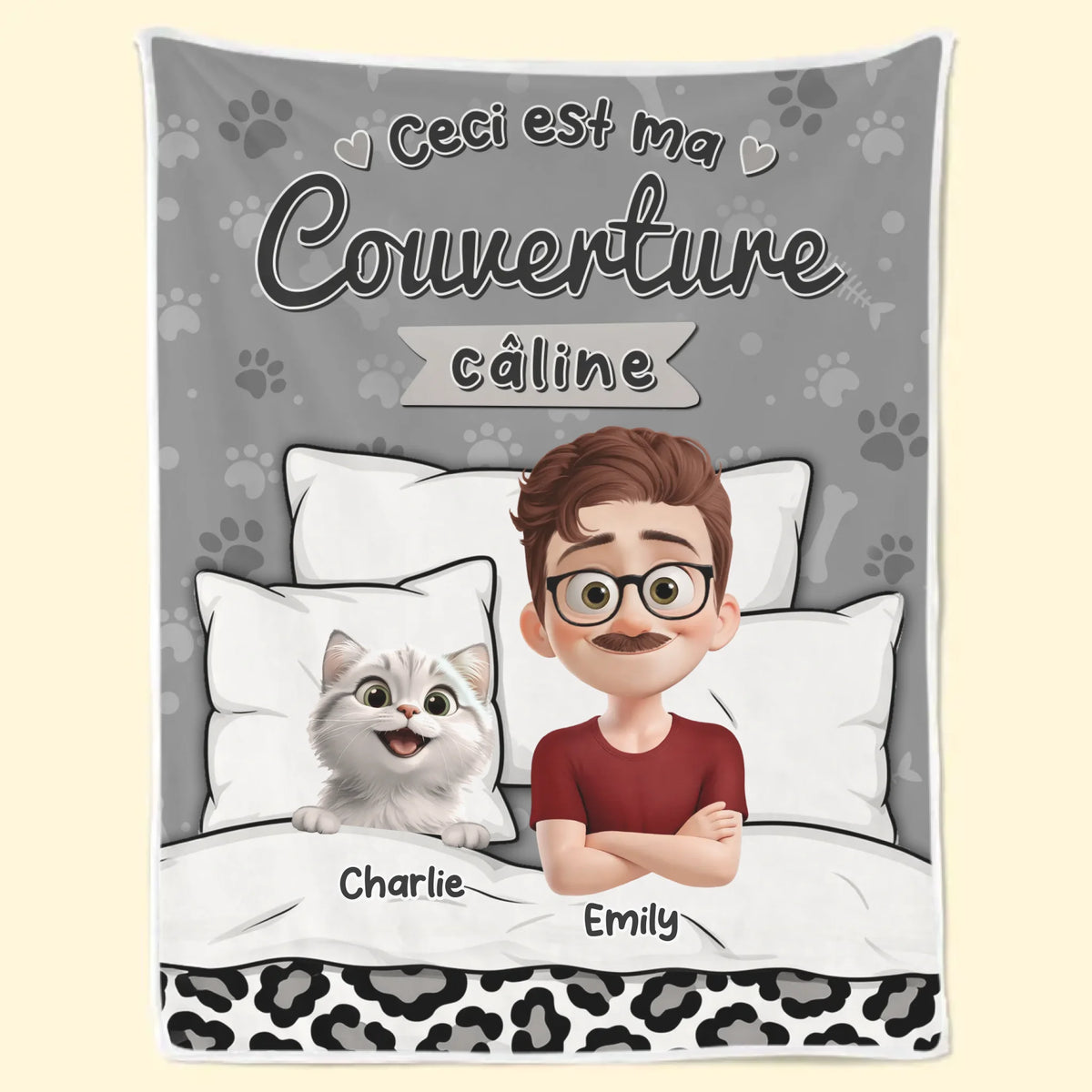 Couverture Personnalisée – Cadeaux De Noël Et D'Anniversaire Personnalisés Pour Famille, Amoureux Des Chiens Et Des Chats – Là Où Les Poils Et L'Amour Se Mélangent