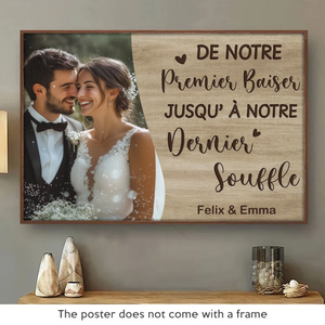 Affiche Horizontale Personnalisée – Cadeaux D'Anniversaire De Mariage Pour Mari Et Femme, Pour Lui Et Pour Elle – Avec Toi, Même Le Silence A Le Goût Du Bonheur