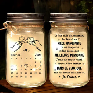 Lampe Bocal Mason Personnalisée – Cadeaux D’Anniversaire Et De Mariage Pour Mari Et Femme, Pour Lui Et Pour Elle – Là Où Notre Amour Brille Même Dans La Nuit