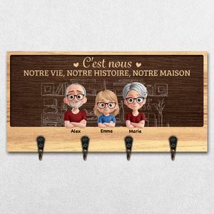 Porte-Clés Personnalisé – Cadeau D'Anniversaire Personnalisé Pour Maman, Papa, Enfants, Chiens Et Chats – Voici Nous, Voici Notre Maison