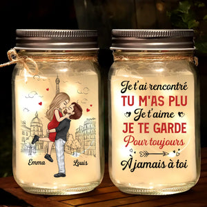 Lampe Bocal Mason Personnalisée – Cadeaux D'Anniversaire Et De Mariage Pour Mari Et Femme, Pour Lui Et Pour Elle – Ton Amour Fait Danser La Lumière Dans Ma Vie