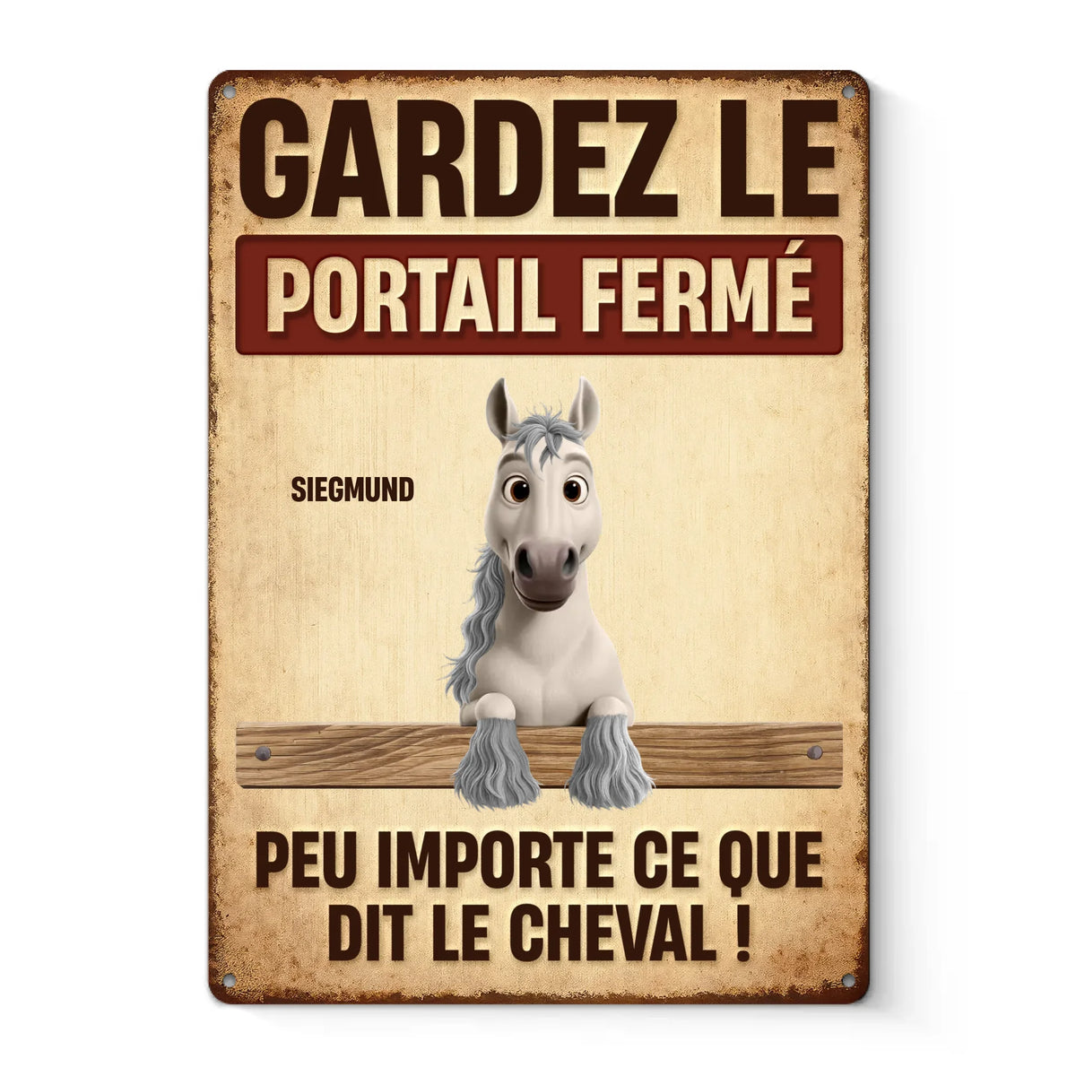 Panneau Métallique Personnalisé Pour La Décoration De La Maison – Cadeaux D’Anniversaire Personnalisés Pour Hommes Et Femmes, Amoureux Des Chevaux – Sérieusement, Ferme La Barrière