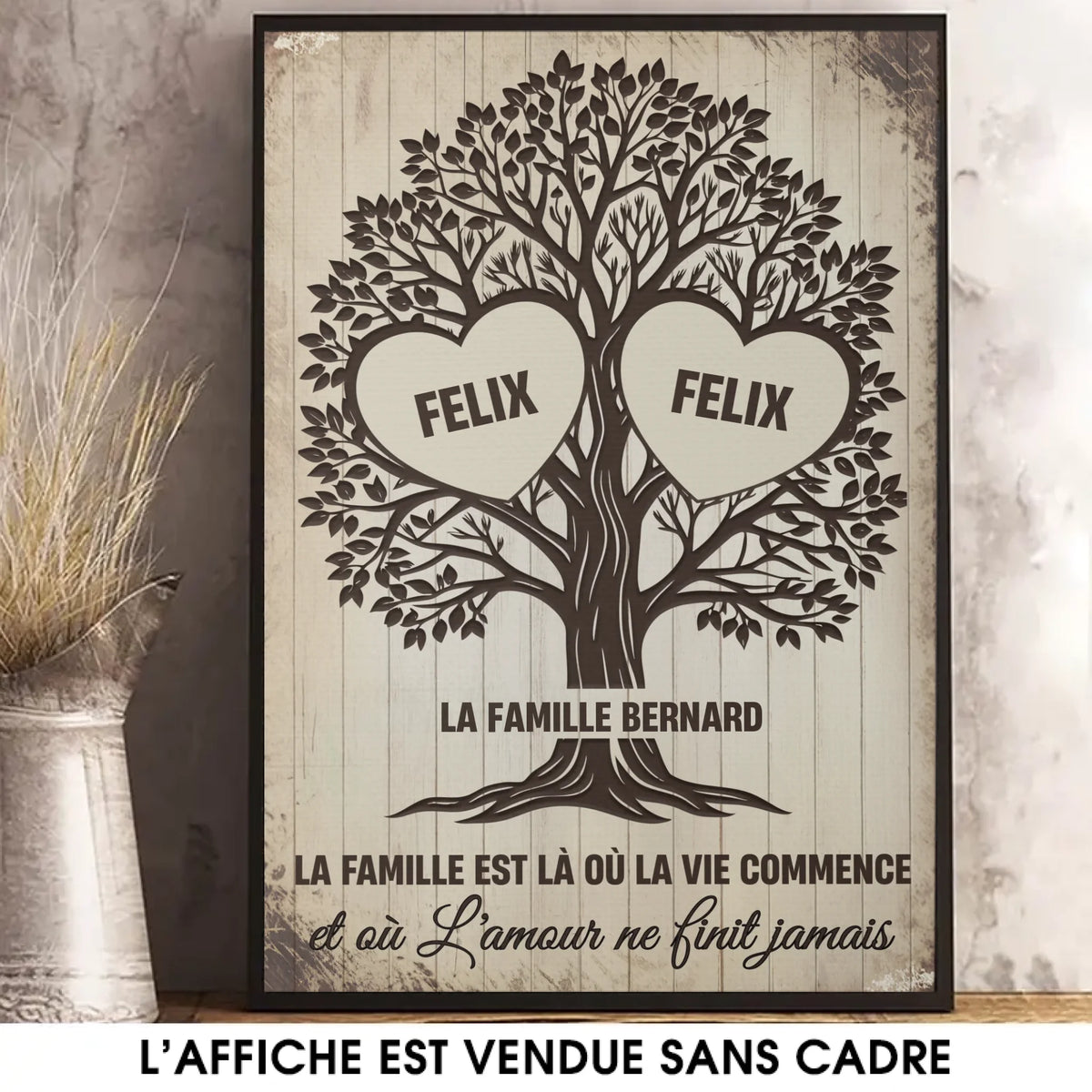 Affiche Verticale Personnalisée – Cadeaux De Noël Et D’Anniversaire Personnalisés Pour Maman, Papa, Frère, Sœur, Enfants – La Famille Est Là Où La Vie Commence Et Où L’Amour Ne Finit Jamais