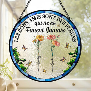 Attrape-Soleil Suspendu En Verre Coloré Personnalisé – Cadeaux D'Anniversaire Personnalisés Pour Meilleures Amies – Des Liens Fleuris Qui Durent Pour Toujours