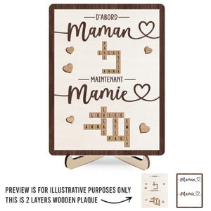 Plaque En Bois Personnalisée Style Scrabble À Deux Couches – Cadeaux D'Anniversaire Personnalisés Pour Maman Et Mamie – Fait Avec Amour Pour Toi