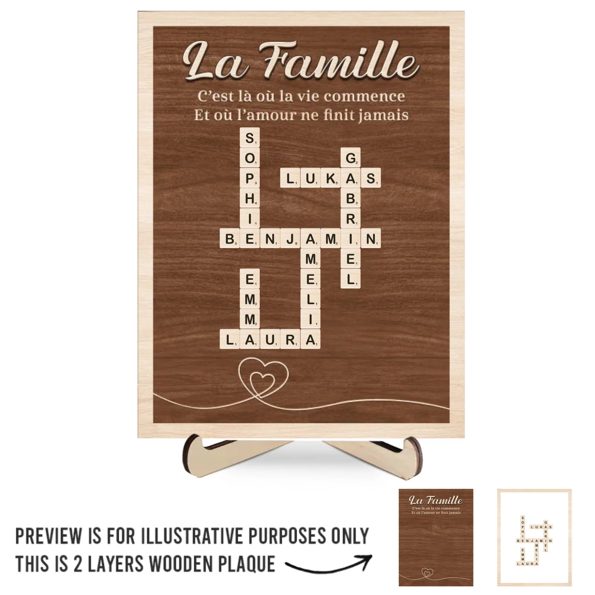 Plaque En Bois Personnalisée Style Scrabble À Deux Couches – Cadeaux D'Anniversaire Personnalisés Pour Maman Et Mamie – Ensemble, Nous Brillons