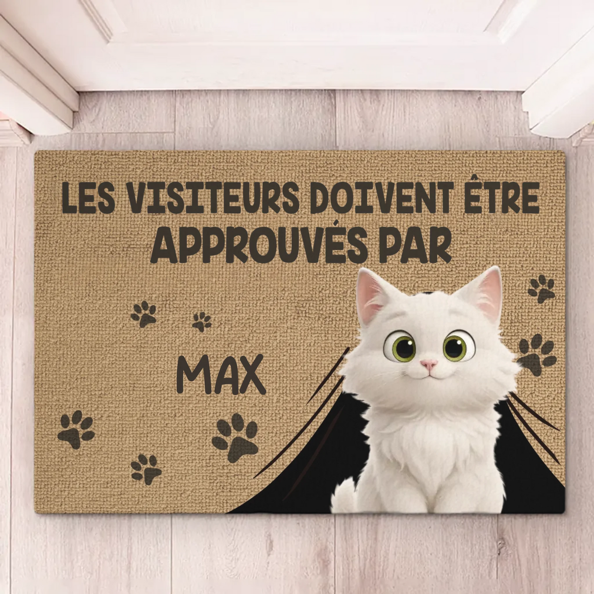 Tapis Décoratif Personnalisé Pour La Maison – Cadeaux De Noël Et D'Anniversaire Personnalisés Pour Famille, Amoureux Des Chiens Et Des Chats – Accès Autorisé Uniquement Avec L'Approbation Des Poilus