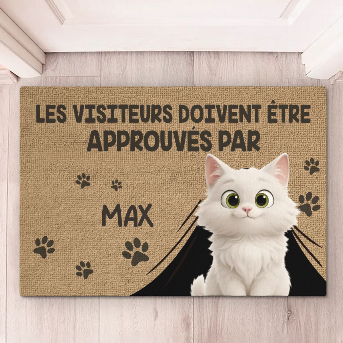 Tapis Décoratif Personnalisé Pour La Maison – Cadeaux De Noël Et D'Anniversaire Personnalisés Pour Famille, Amoureux Des Chiens Et Des Chats – Accès Autorisé Uniquement Avec L'Approbation Des Poilus