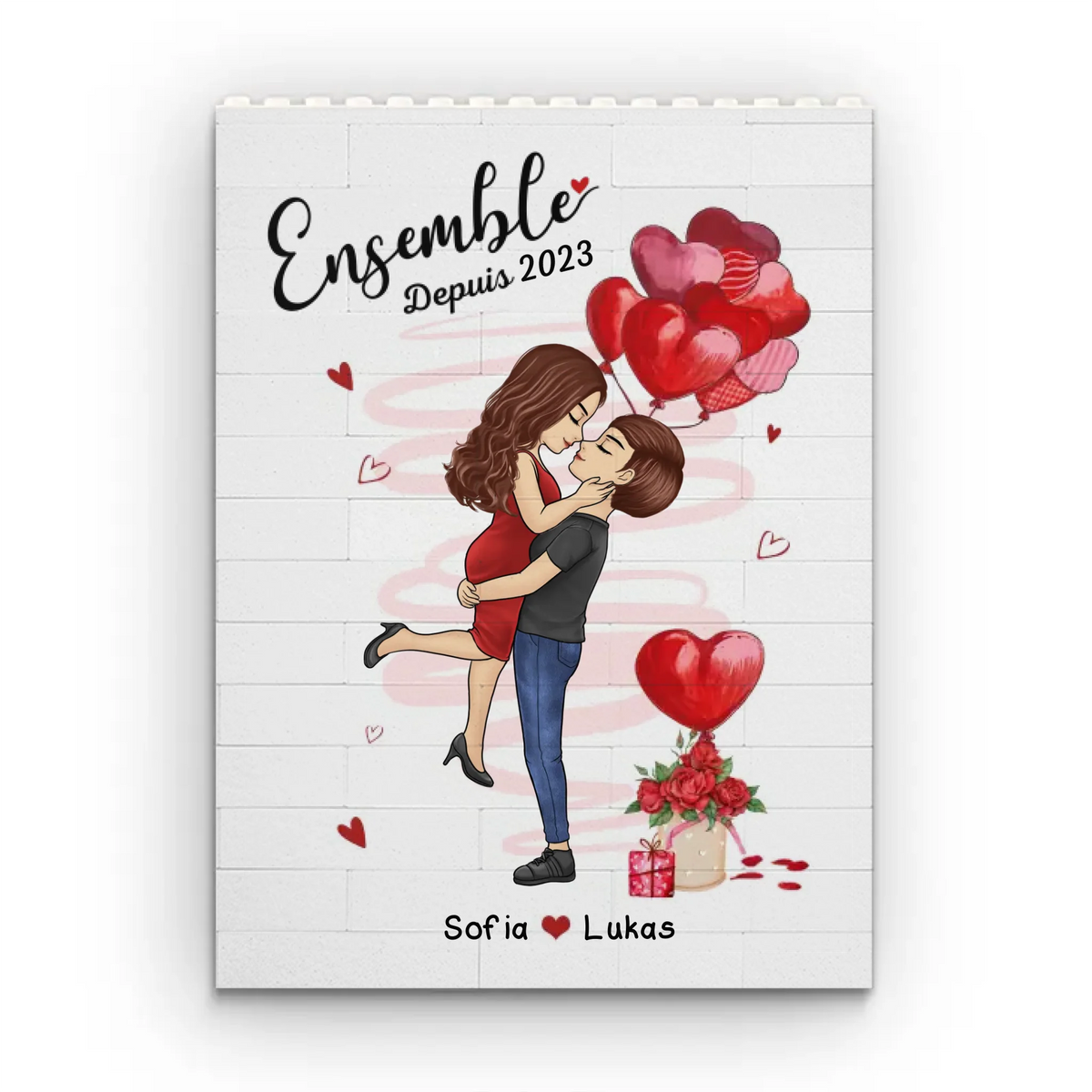 Briques Personnalisées En Forme De Rectangle Vertical – Cadeaux Personnalisés D’Anniversaire Et De Mariage Pour Mari Et Femme, Lui Et Elle – Je T’Aimerai Pour Toujours