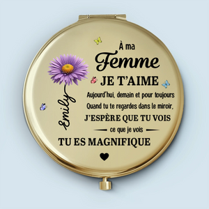 Miroir Compact Personnalisé – Cadeaux D'Anniversaire Personnalisés Pour Fille – Tu Seras Toujours Ma Petite Fille