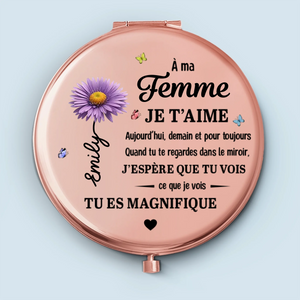 Miroir Compact Personnalisé – Cadeaux D'Anniversaire Personnalisés Pour Fille – Tu Seras Toujours Ma Petite Fille