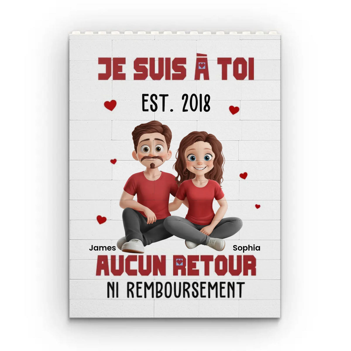 Briques Personnalisées En Forme De Rectangle Vertical – Cadeaux Personnalisés D'Anniversaire Et De Mariage Pour Mari Et Femme, Lui Et Elle – Tu Es Mon Choix, Chaque Jour De Ma Vie