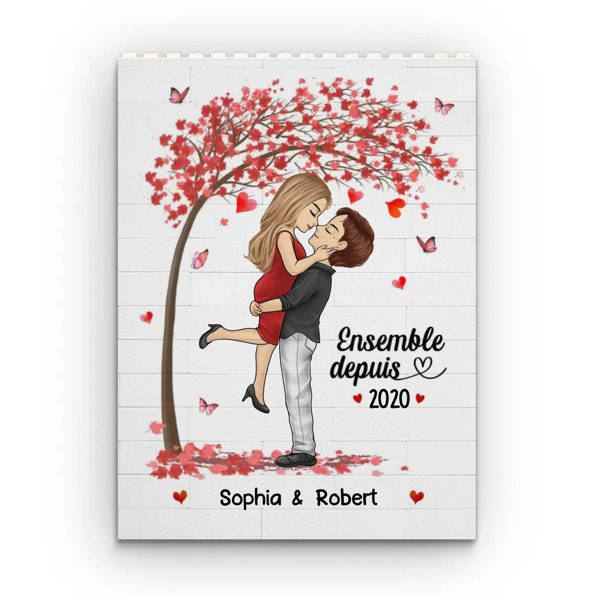 Briques Personnalisées En Forme De Rectangle Vertical – Cadeaux Personnalisés D’Anniversaire Et De Mariage Pour Mari Et Femme, Lui Et Elle – Ton Amour Est Ma Plus Belle Certitude