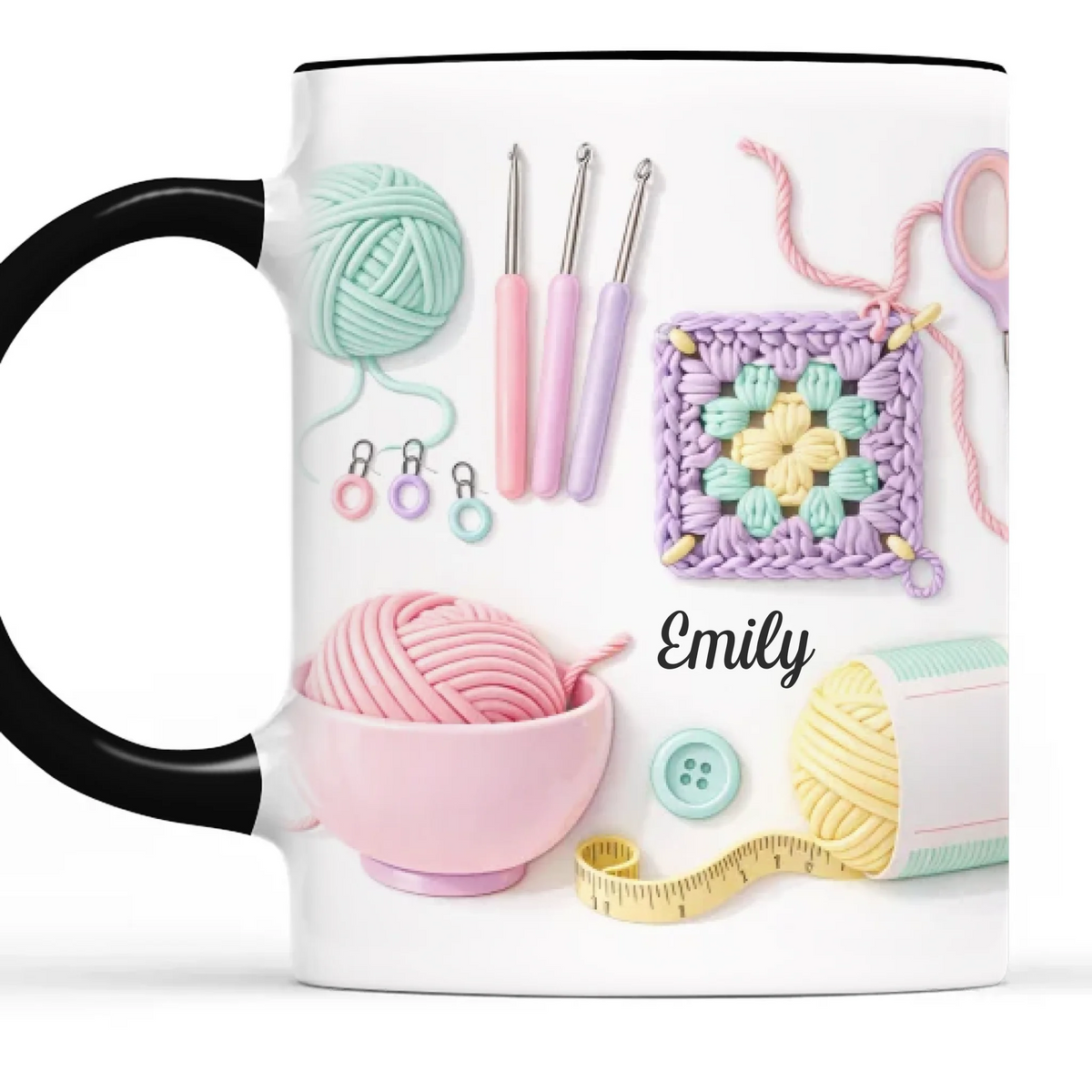 Mug Personnalisé Bicolore – Cadeaux d'Anniversaire Personnalisés Pour Meilleures Amies, Sœurs, Famille Et Vous-Même – Chaque Maille Raconte Une Histoire