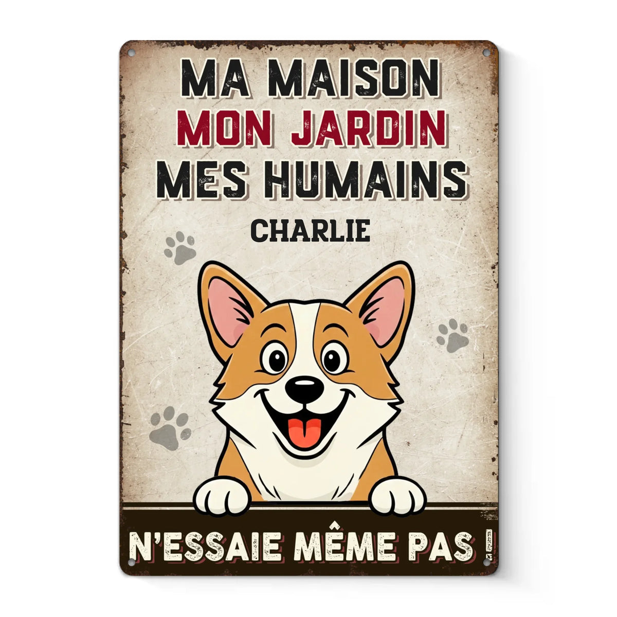 Panneau Métallique Personnalisé Pour La Décoration De La Maison – Cadeaux D’Anniversaire Personnalisés Pour Amoureux Des Chiens, Parents De Chiens – Le Patron Du Jardin Est Un Chien