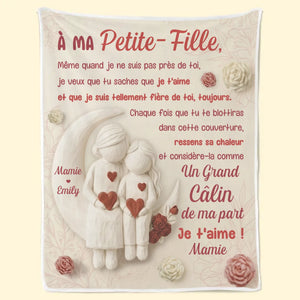 Couverture personnalisée – Cadeaux d'anniversaire personnalisés pour petite-fille, mamie – Une année de plus entourée d'amour