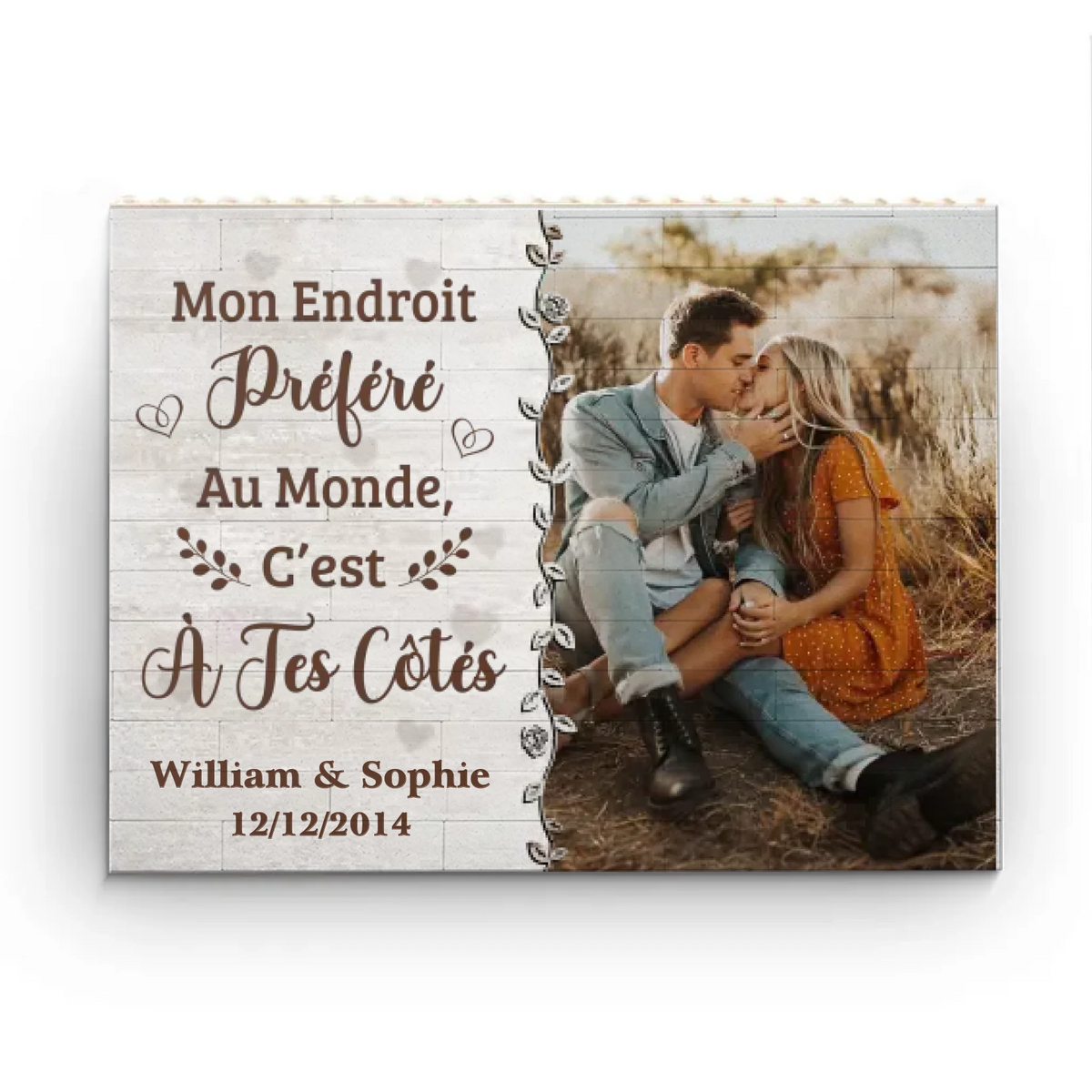 Briques Personnalisées En Forme De Rectangle Horizontale – Cadeaux Personnalisés D'Anniversaire Et De Mariage Pour Mari Et Femme, Lui Et Elle – Tu Es La Pièce Manquante