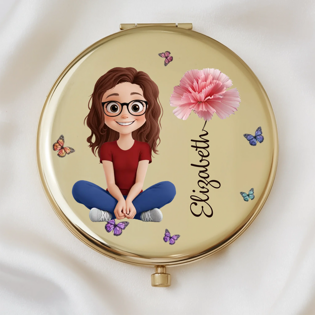 Miroir Compact Personnalisé – Cadeaux D’Anniversaire Personnalisés Pour Meilleures Amies, Femmes, Filles, Sœurs Et BFF – N’Oublie Jamais À Quel Point Tu Es Précieuse