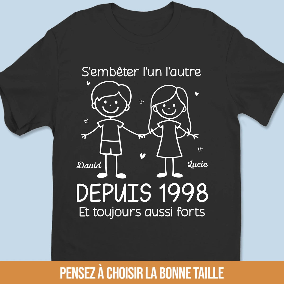 T-shirt Unisexe, T-shirt Premium, Hoodie Personnalisé – Cadeaux D’Anniversaire De Mariage Et De Mariage Pour Mari Et Femme, Pour Lui Et Pour Elle – Un Amour Qui Grandit Avec Le Temps