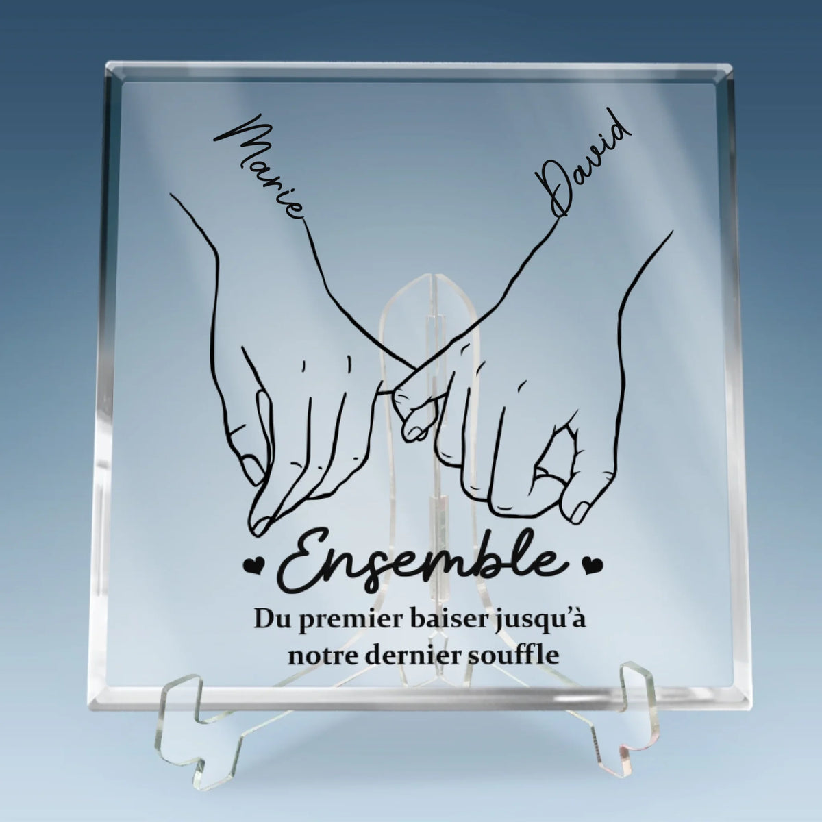Plaque Acrylique Personnalisée De Forme Carrée – Cadeaux D’Anniversaire De Mariage Et De Mariage Pour Mari Et Femme, Pour Lui Et Pour Elle – L’Amour Grandit À Tes Côtés