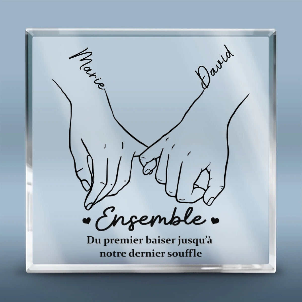 Plaque Acrylique Personnalisée De Forme Carrée – Cadeaux D’Anniversaire De Mariage Et De Mariage Pour Mari Et Femme, Pour Lui Et Pour Elle – L’Amour Grandit À Tes Côtés