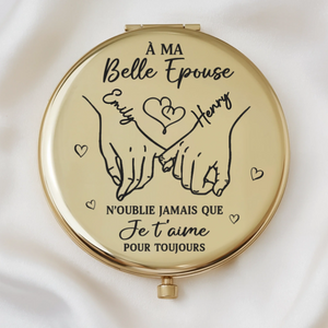 Miroir Compact Personnalisé – Cadeaux d’anniversaire de mariage et de mariage pour mari et femme, pour lui et pour elle – Tu donnes tout son sens à ma vie