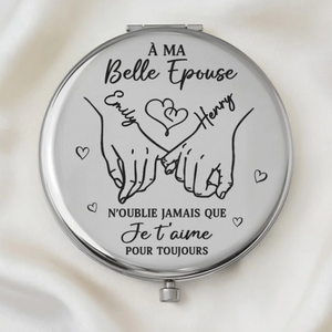 Miroir Compact Personnalisé – Cadeaux d’anniversaire de mariage et de mariage pour mari et femme, pour lui et pour elle – Tu donnes tout son sens à ma vie