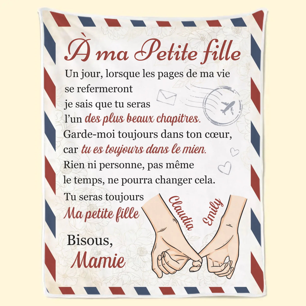 Couverture Personnalisée – Cadeaux D’Anniversaire Personnalisés Pour Petite-Fille, Mamie – Chaque Page De Ta Vie Est Écrite Avec Amour