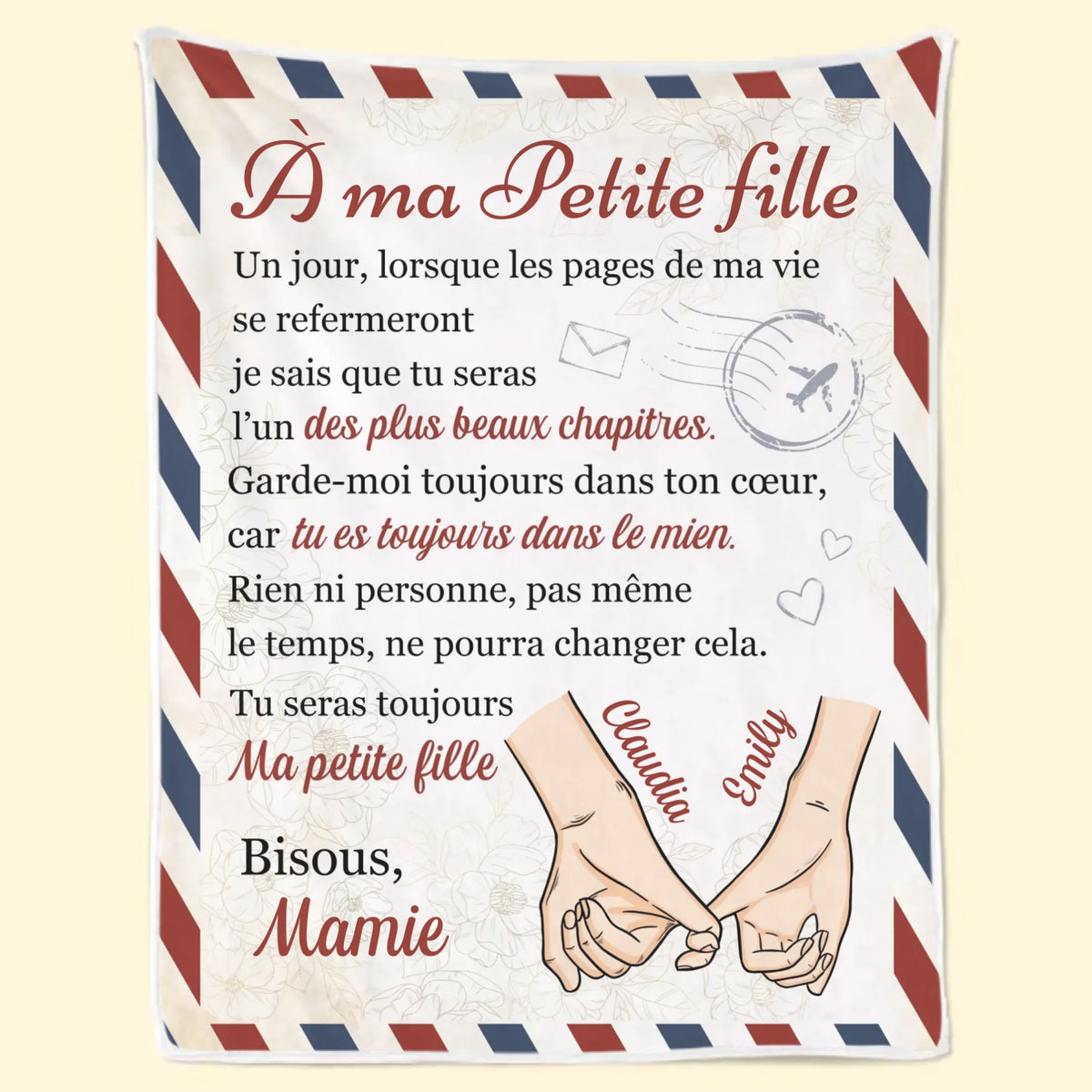 Couverture Personnalisée – Cadeaux D’Anniversaire Personnalisés Pour Petite-Fille, Mamie – Chaque Page De Ta Vie Est Écrite Avec Amour