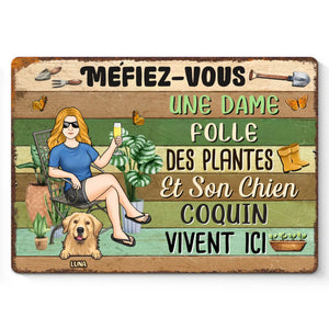 Panneau Métallique Personnalisé Pour La Décoration De La Maison – Cadeaux De Noël Et D’Anniversaire Personnalisés Pour Famille, Amoureux Des Chiens Et Des Chats – Ici, Les Plantes Prospèrent Et Les Animaux Règnent
