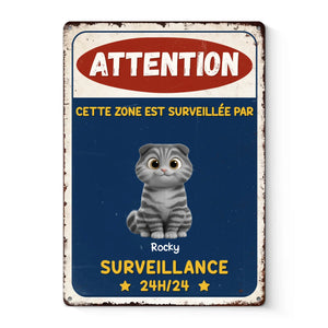 Panneau Métallique Personnalisé Pour La Décoration De La Maison – Cadeaux De Noël Et D’Anniversaire Personnalisés Pour Famille, Amoureux Des Chiens Et Des Chats – Ce Territoire Est Protégé Par