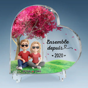 Plaque Acrylique Personnalisée En Forme De Cœur – Cadeaux D’Anniversaire De Mariage Pour Mari Et Femme, Lui Et Elle – Là Où Notre Amour Bat Le Plus Fort