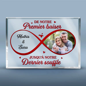 Plaque Acrylique Personnalisée En Forme De Rectangle Horizontal – Cadeaux D’Anniversaire De Mariage Pour Mari Et Femme, Lui Et Elle – Deux Cœurs, Une Vie