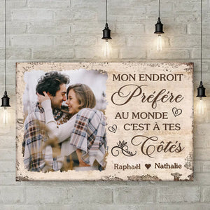 Toile personnalisée horizontale avec photo pour couple – Ensemble, ça suffit